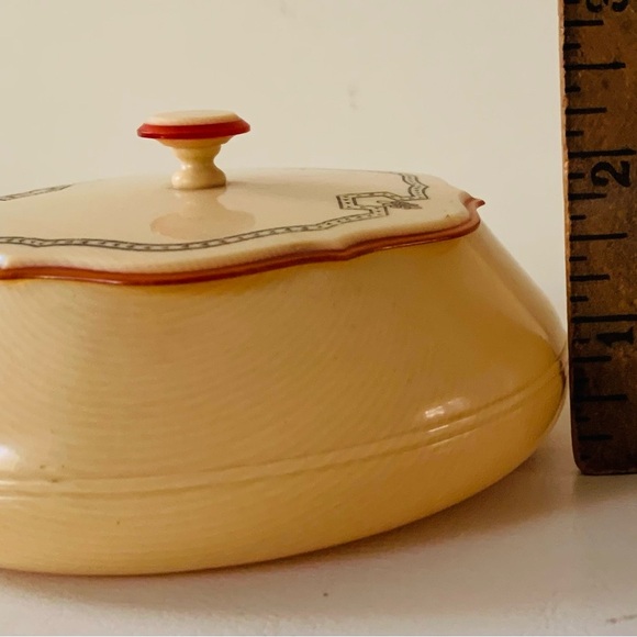 Antique Cellular Dresser Vanity Powder Bowl Jar - Picture 9 of 10